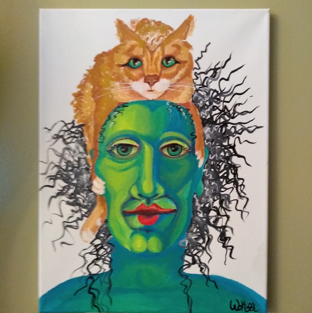 Acrylic painting on canvas "My Cat"